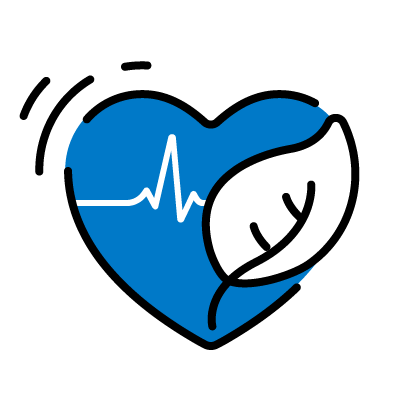Icon of a heart with a leaf on top